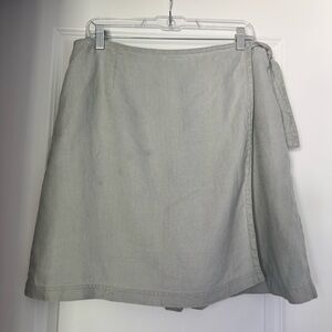 J. Jill Elegant Gray Linen Wrap Skort